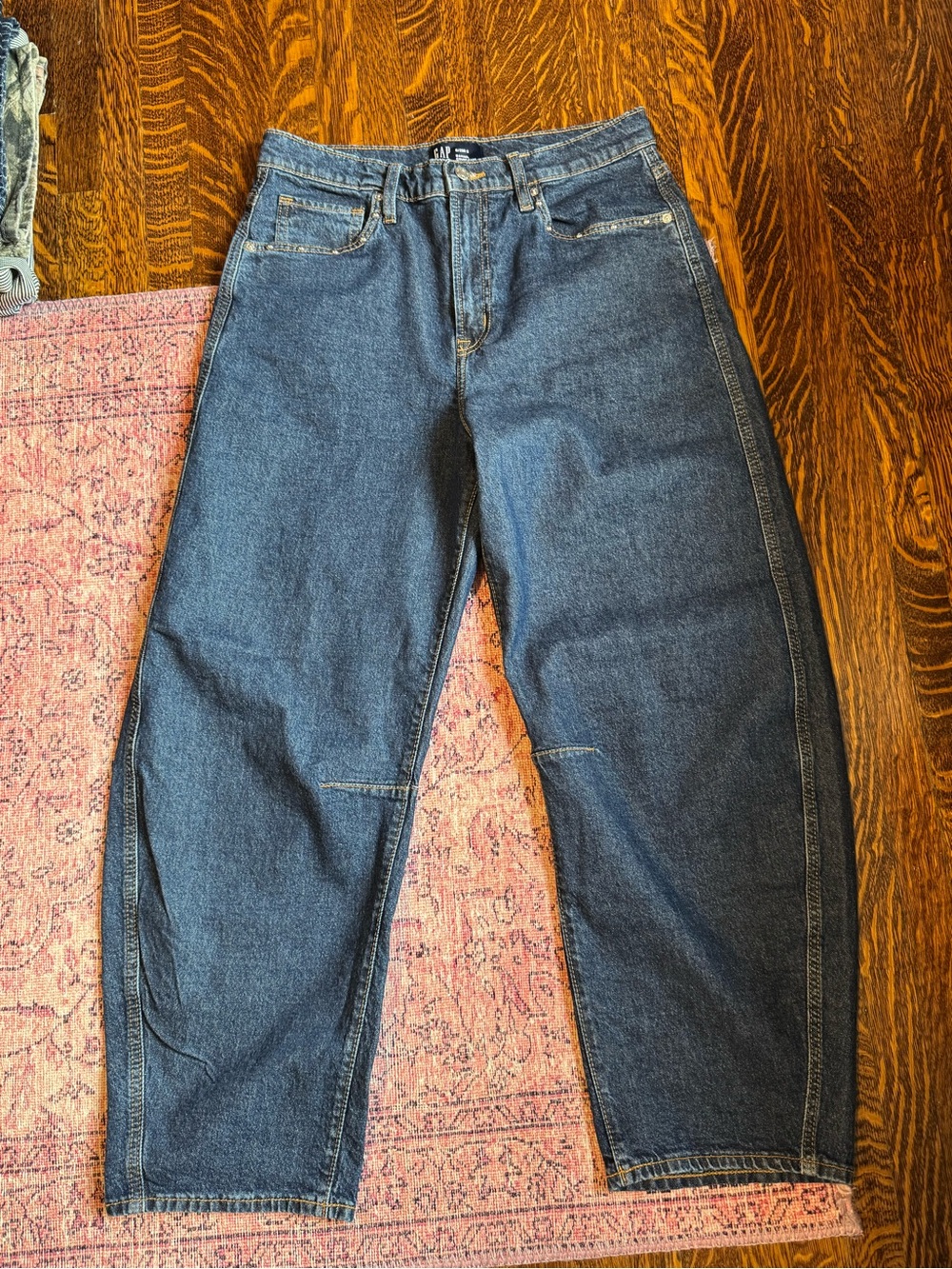 GAP Studded Dark Blue High-Rise Wide Leg Jeans